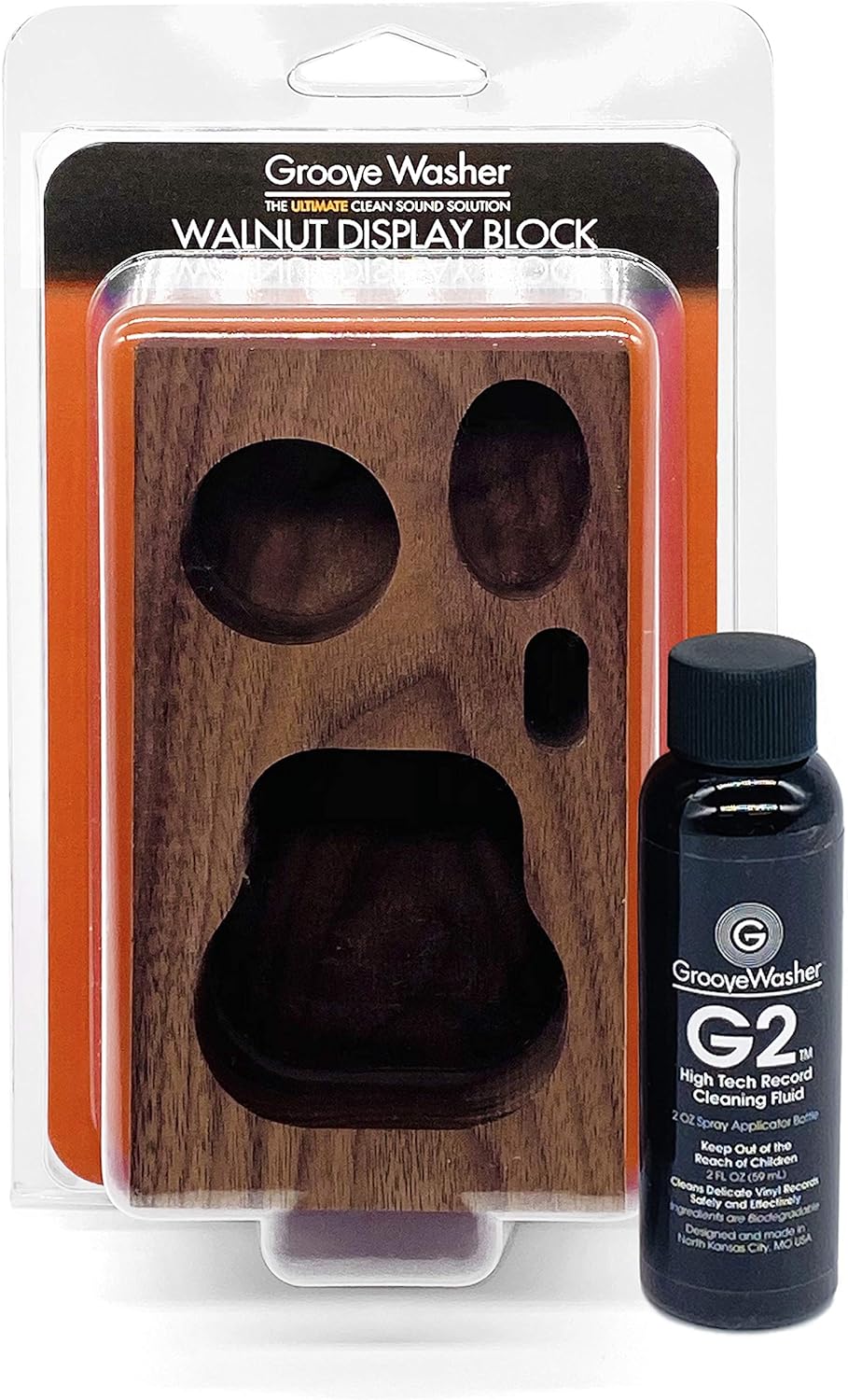 Walnut Display Block + 2 oz G2 Fluid Bottle