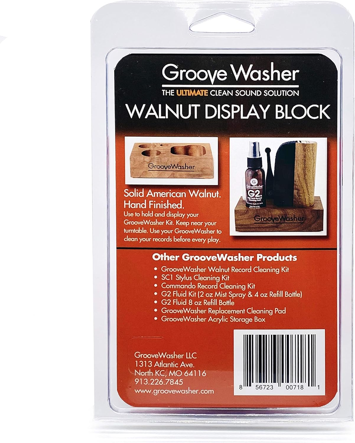 Walnut Display Block + 2 oz G2 Fluid Bottle