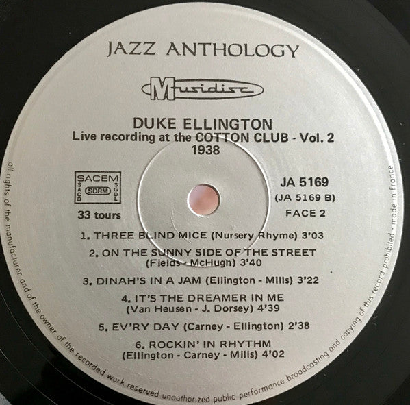 Live Recording At The Cotton Club - Vol. 2