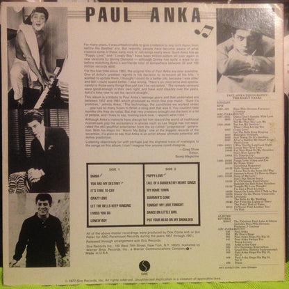 Paul Anka Vintage Years 1957 - 1961