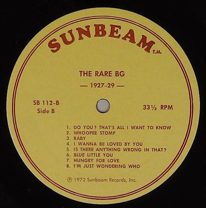 The Rare Bg 1927-29 (Unique Collectors' Items With Benny Goodman)