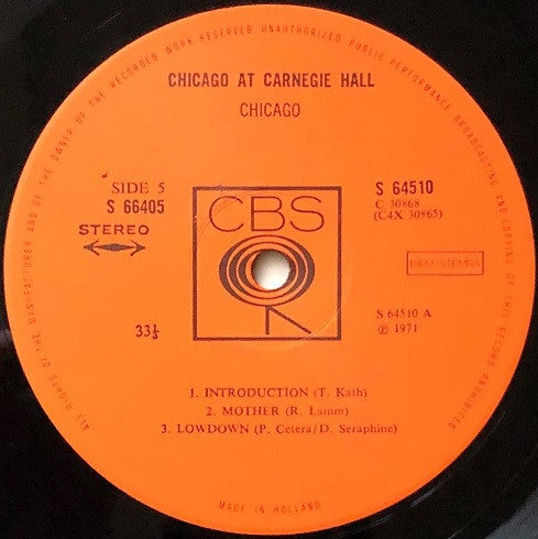 Chicago At Carnegie Hall (Volumes I, II, III And IV)