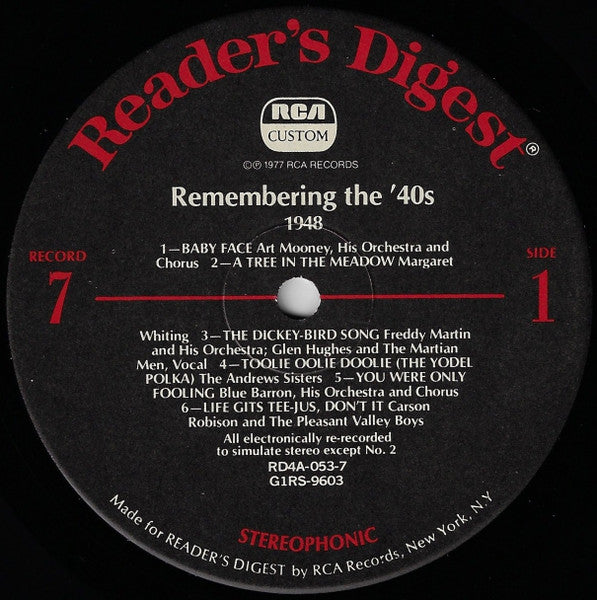 Remembering The '40s - A Parade Of Nostalgic Hits