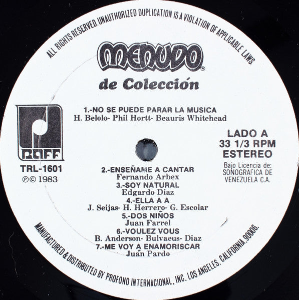 Menudo De Coleccion