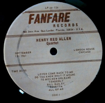 Henry Red Allen Quartet Live At The London House Chicago