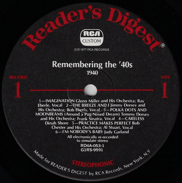 Remembering The '40s - A Parade Of Nostalgic Hits