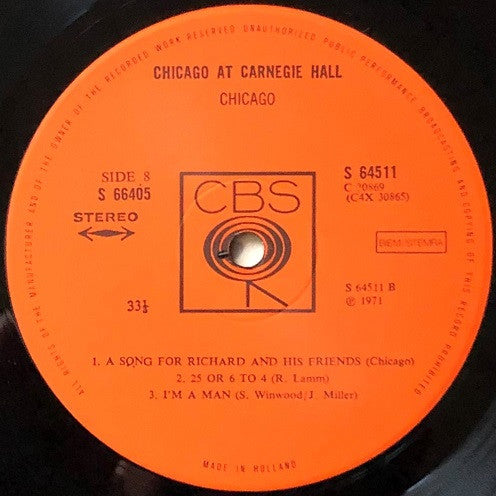 Chicago At Carnegie Hall (Volumes I, II, III And IV)