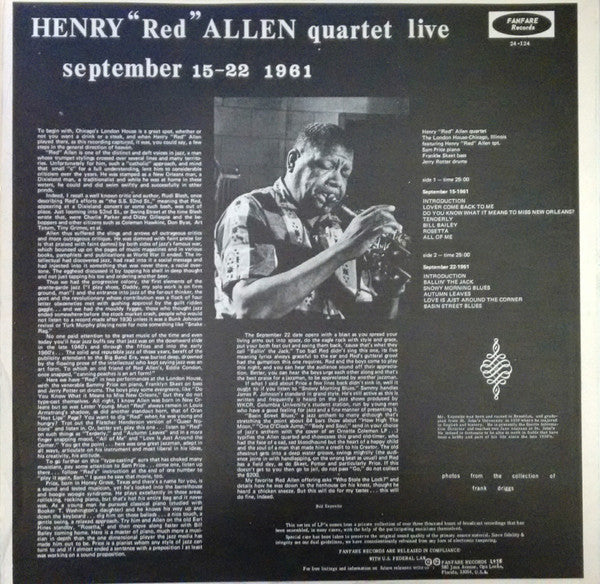 Henry Red Allen Quartet Live At The London House Chicago