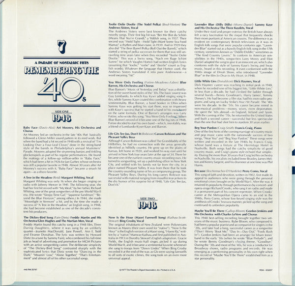 Remembering The '40s - A Parade Of Nostalgic Hits