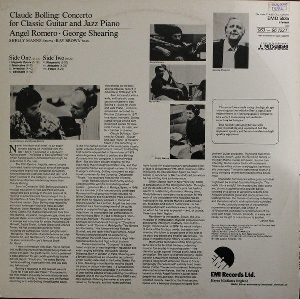 Claude Bolling: Concerto For Classic Guitar And Jazz Piano