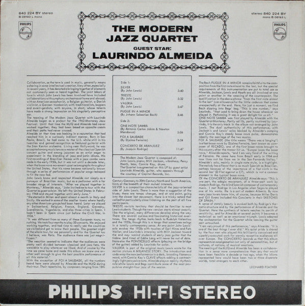 The Modern Jazz Quartet Guest Star Laurindo Almeida