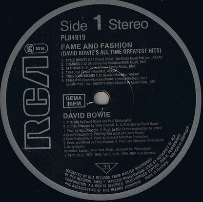 Fame And Fashion (David Bowie's All Time Greatest Hits)