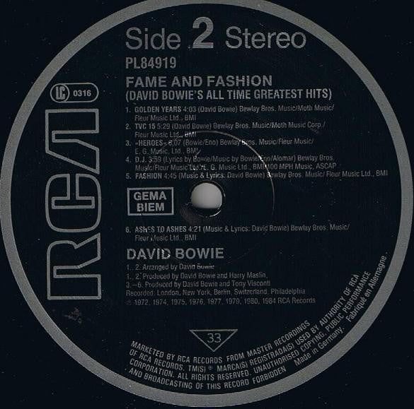 Fame And Fashion (David Bowie's All Time Greatest Hits)