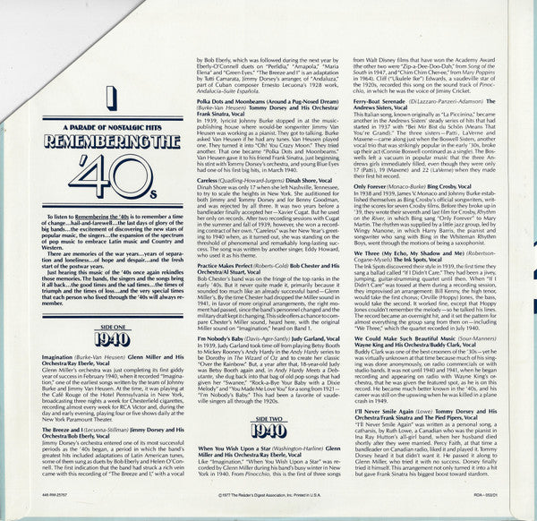 Remembering The '40s - A Parade Of Nostalgic Hits