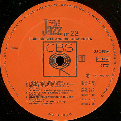 Luis Russell And His Orchestra Featuring J.C. Higginbotham / Henry Allen / Bill Coleman / Pops Foster