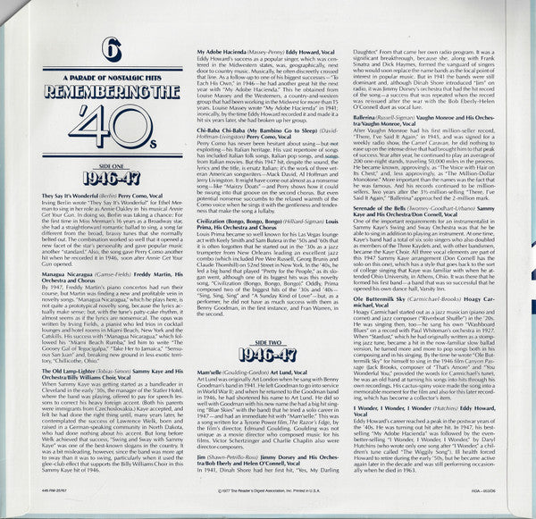 Remembering The '40s - A Parade Of Nostalgic Hits