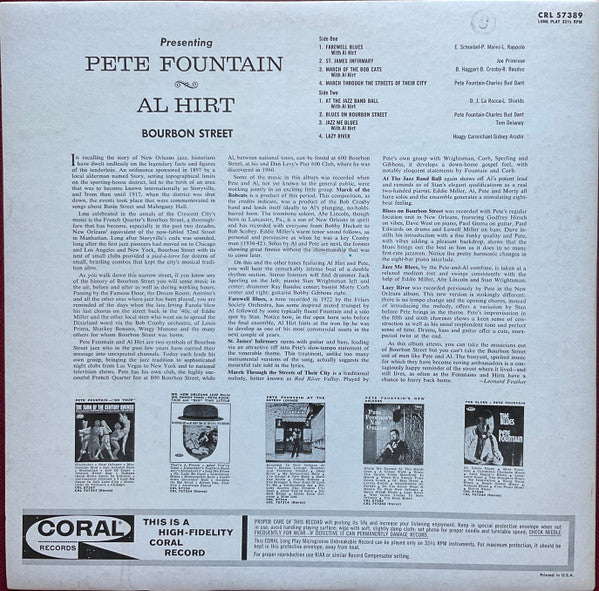 Presenting Pete Fountain With Al Hirt - Bourbon Street