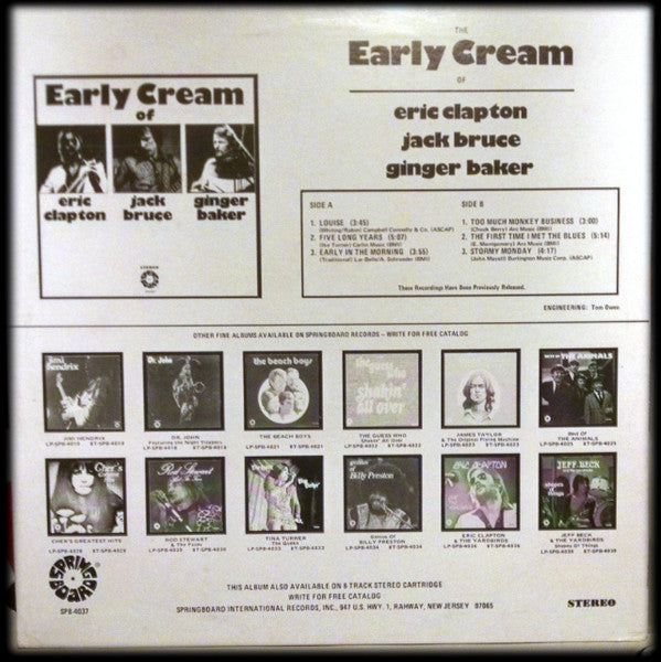 The Early Cream Of Eric Clapton, Jack Bruce & Ginger Baker