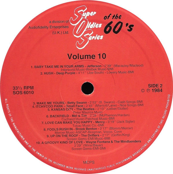 Super Oldies Of The 60's Volume 10