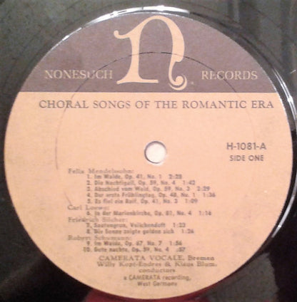 Choral Songs Of The Romantic Era