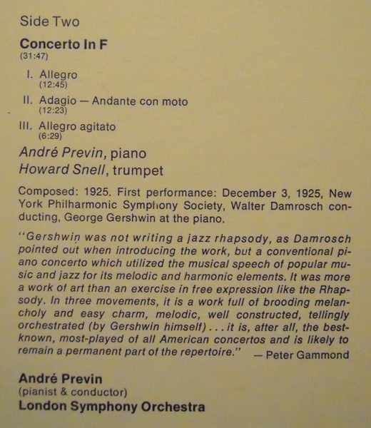 Prévin Plays Gershwin