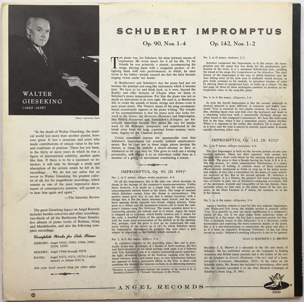 Impromptus, Op. 90, Nos. 1–4 · Op. 142, Nos 1–2