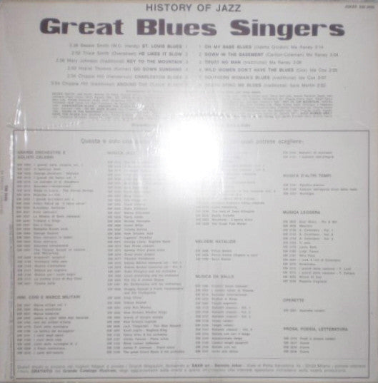 Great Blues Singers / History Of Jazz