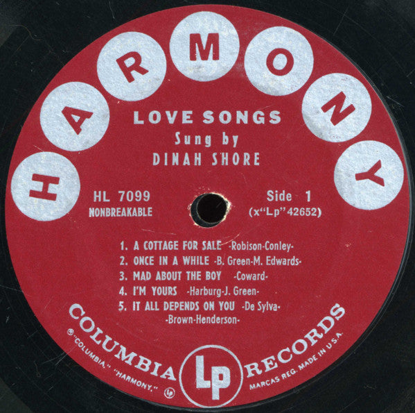 Love Songs, Sung By Dinah Shore