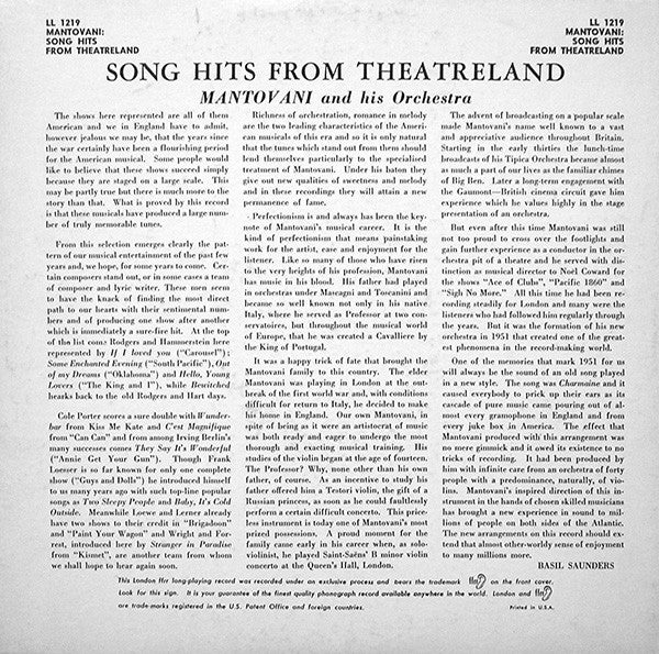 Song Hits From Theatreland