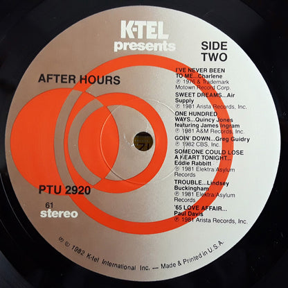 K-tel Presents - After Hours - The Chart Soaring Hits Of Today