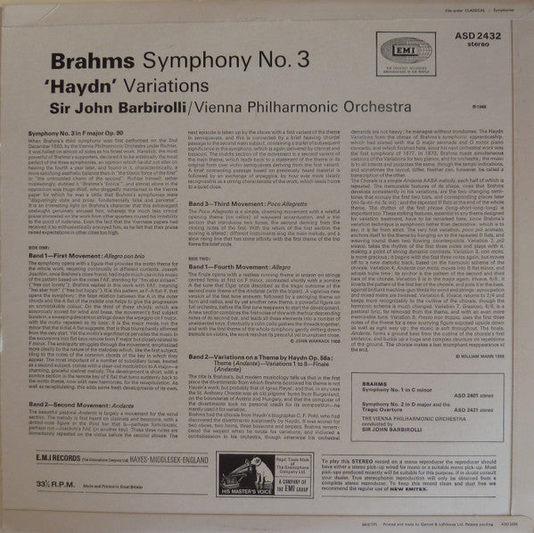 Symphony No. 3 / 'Haydn' Variations