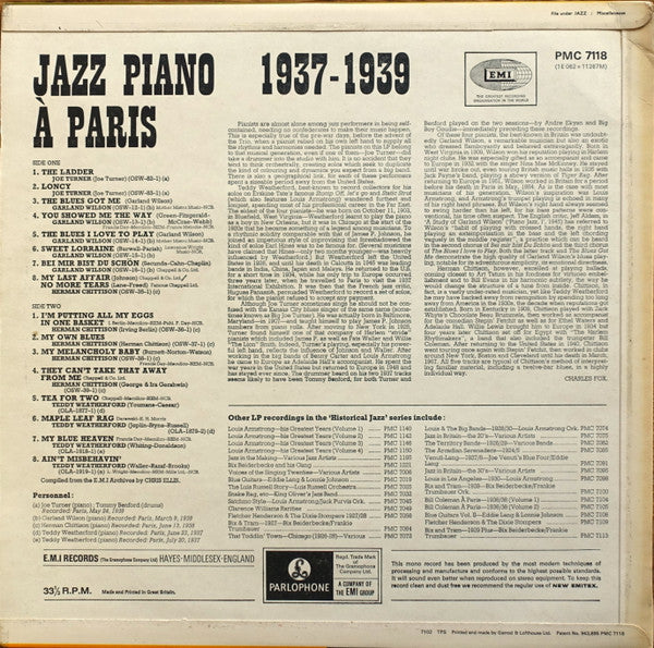 Jazz Piano À Paris 1937 - 1939