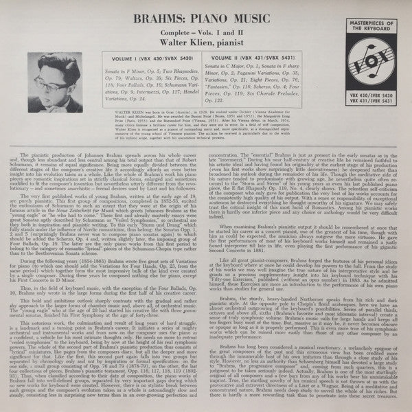 Brahms Piano Music - Complete - Vol. II