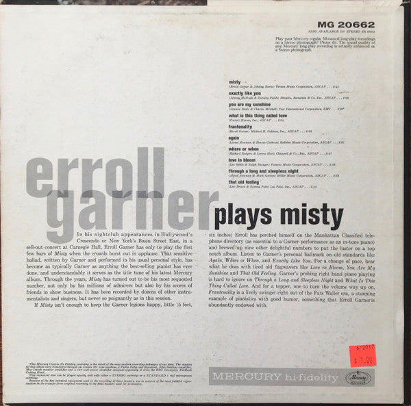 Erroll Garner Plays Misty